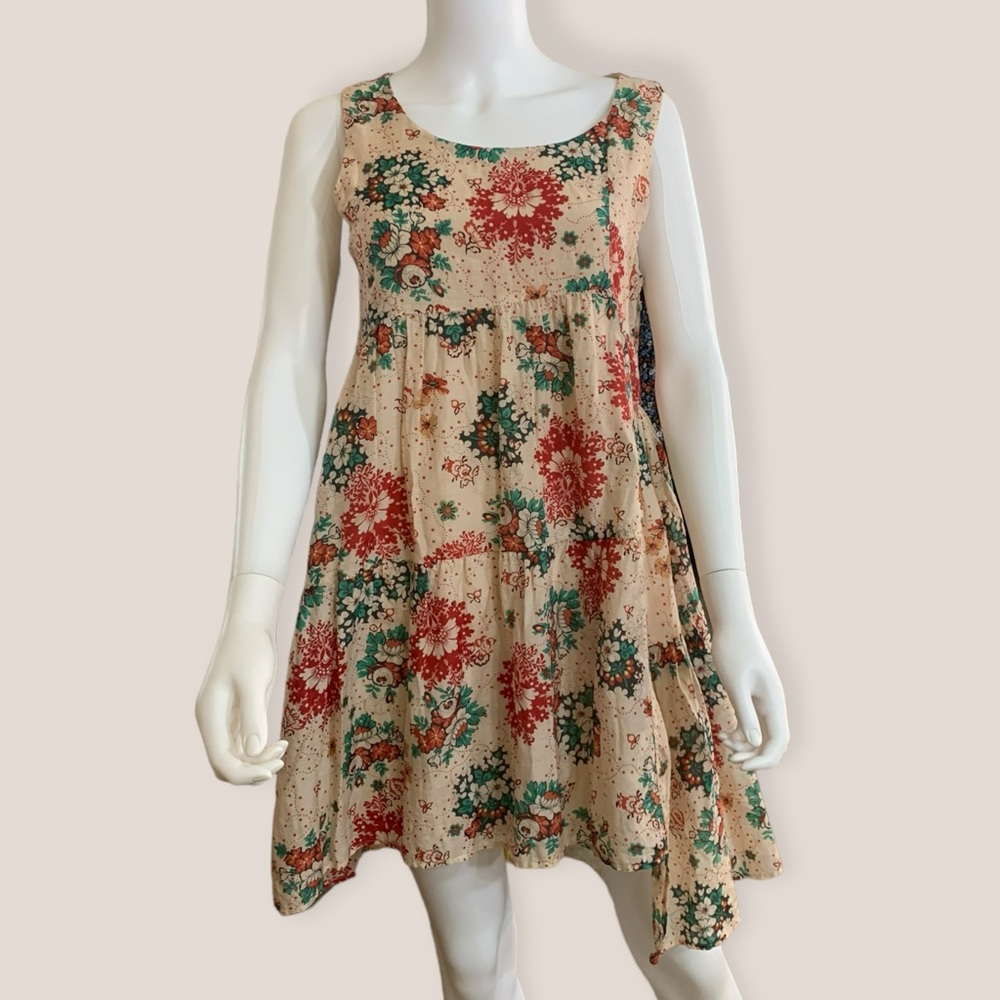 🐣Anthropologie Eva Franco Floral Asymmetrical Babydoll Dress Size 6